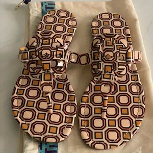 Tory Burch Miller Sandal- Patent Leather Patterned- Size 7.5